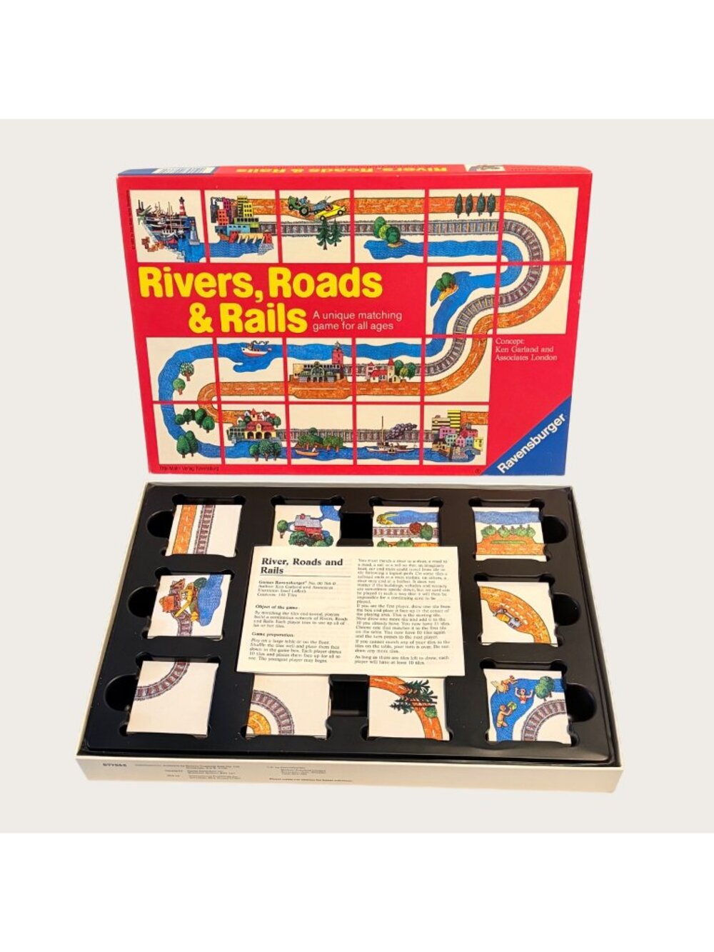 Vintage 1989 Rivers Roads & Rails Matching Game By Ravensburger Age 5+ Complete
